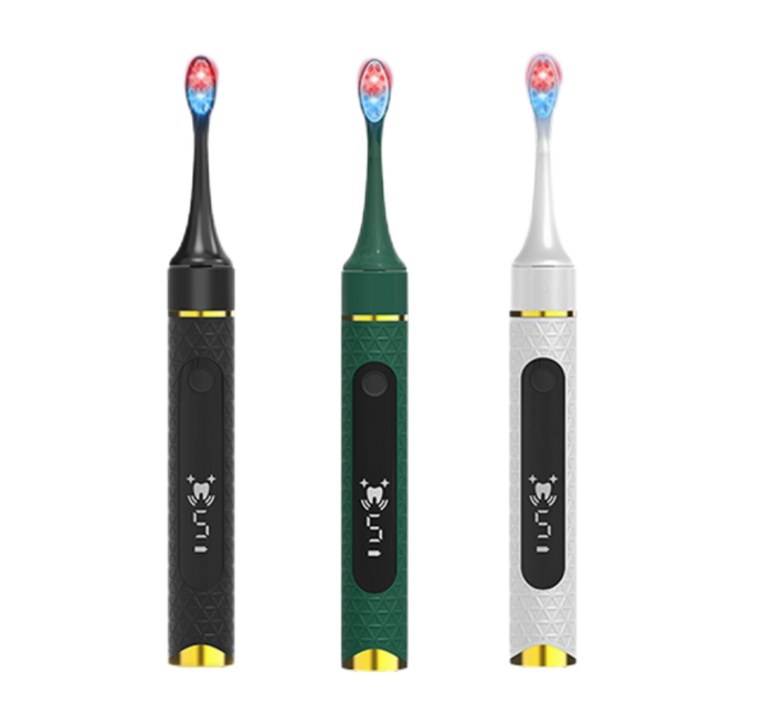 Sonic whitening with blue light electric toothbrush